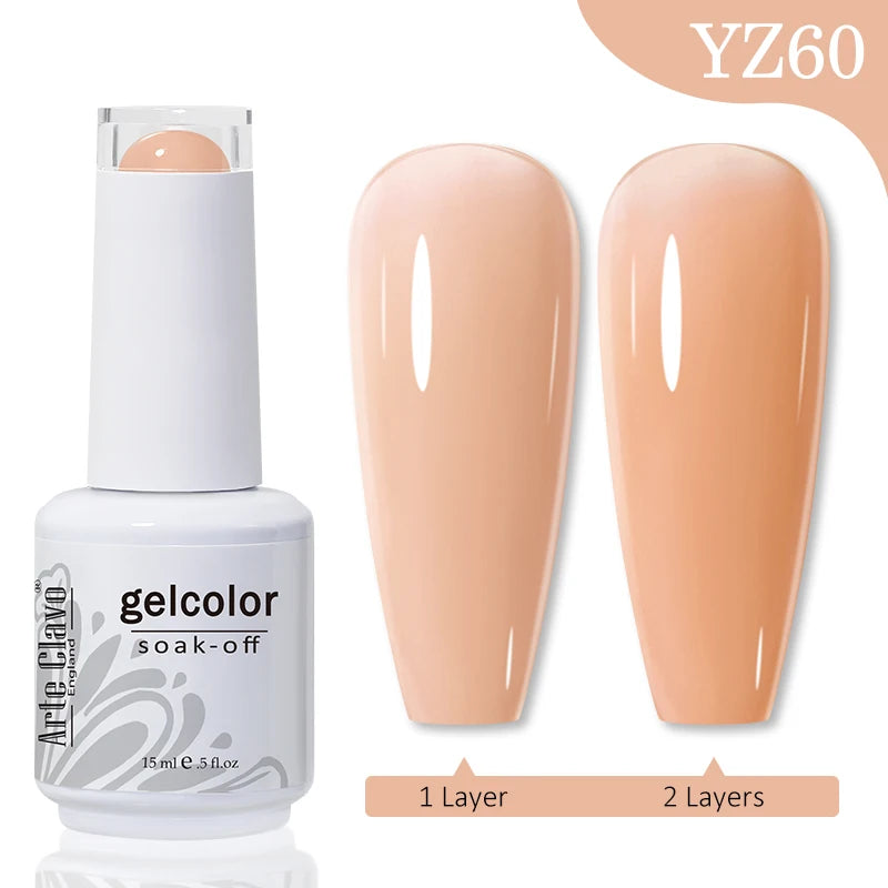Arte Clavo Autumn Winter Series Jelly Gel Nail Polish 15ml LED Nail Gel Hybrid Varnish Matt Top Base Coat Nail Art Gellak Primer