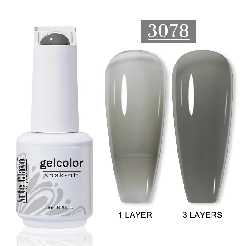 Arte Clavo Autumn Winter Series Jelly Gel Nail Polish 15ml LED Nail Gel Hybrid Varnish Matt Top Base Coat Nail Art Gellak Primer