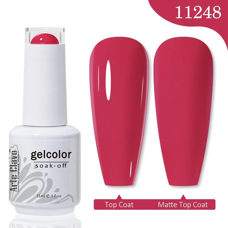 Arte Clavo Autumn Winter Series Jelly Gel Nail Polish 15ml LED Nail Gel Hybrid Varnish Matt Top Base Coat Nail Art Gellak Primer