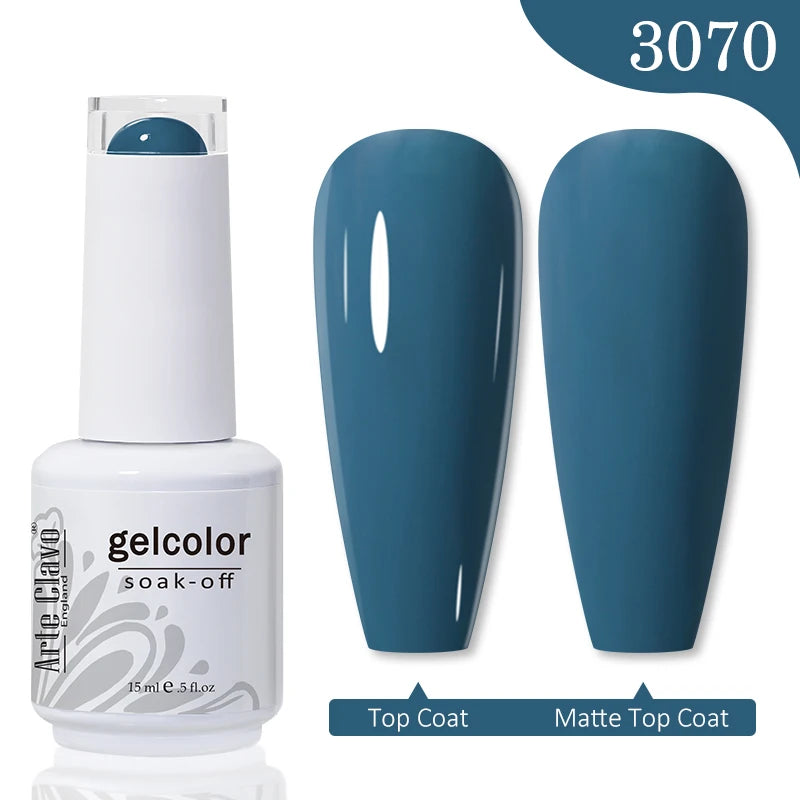 Arte Clavo Autumn Winter Series Jelly Gel Nail Polish 15ml LED Nail Gel Hybrid Varnish Matt Top Base Coat Nail Art Gellak Primer
