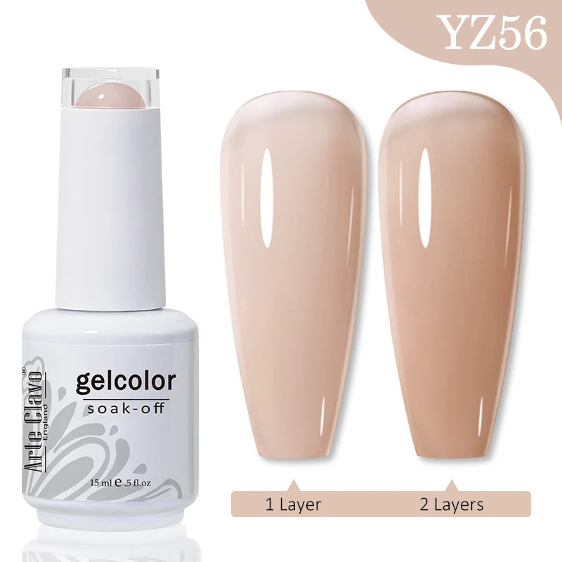 Arte Clavo Autumn Winter Series Jelly Gel Nail Polish 15ml LED Nail Gel Hybrid Varnish Matt Top Base Coat Nail Art Gellak Primer