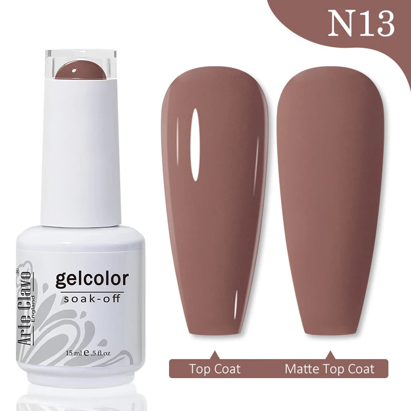 Arte Clavo Autumn Winter Series Jelly Gel Nail Polish 15ml LED Nail Gel Hybrid Varnish Matt Top Base Coat Nail Art Gellak Primer