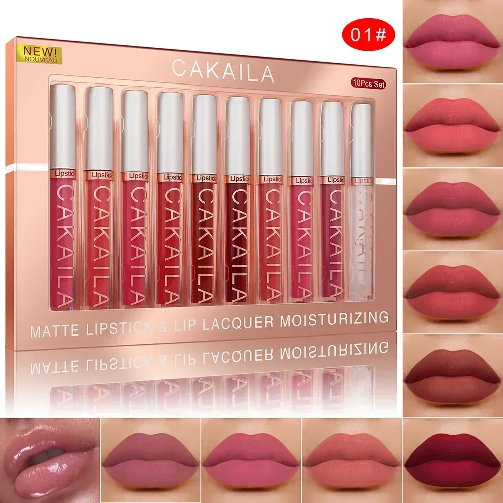 3-12 PCS Matte Lipstick Set  Lip Gloss Sets Non Stick Cup Stain Makeup Beauty For women Waterproof Long lasting Cosmetics