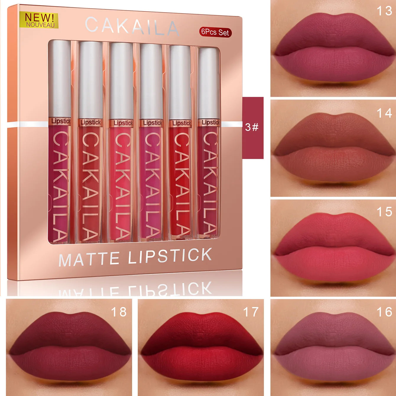 3-12 PCS Matte Lipstick Set  Lip Gloss Sets Non Stick Cup Stain Makeup Beauty For women Waterproof Long lasting Cosmetics