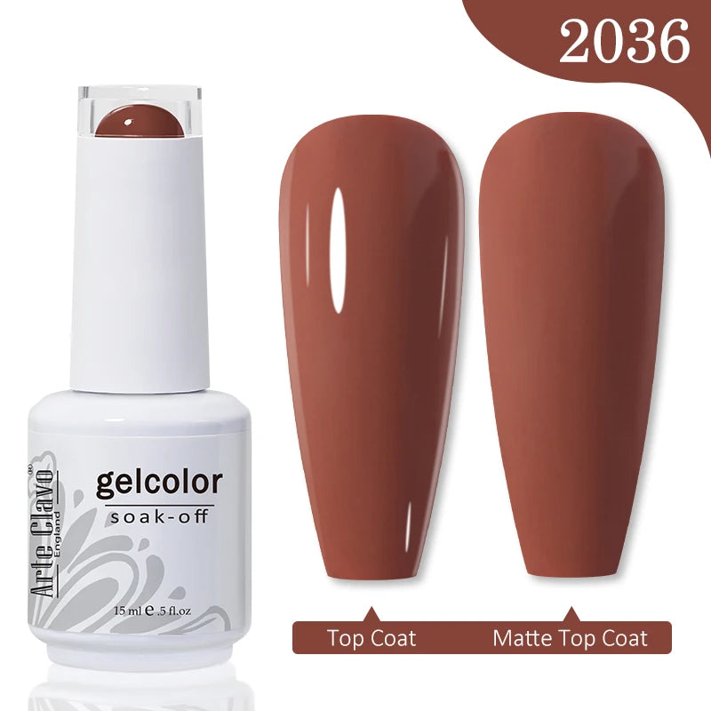 Arte Clavo Autumn Winter Series Jelly Gel Nail Polish 15ml LED Nail Gel Hybrid Varnish Matt Top Base Coat Nail Art Gellak Primer