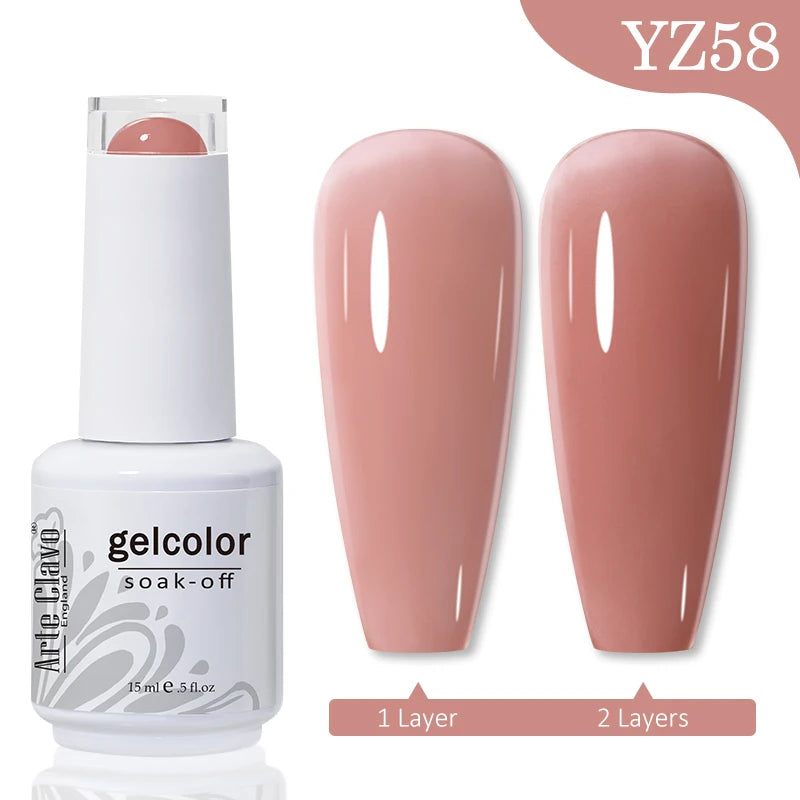 Arte Clavo Autumn Winter Series Jelly Gel Nail Polish 15ml LED Nail Gel Hybrid Varnish Matt Top Base Coat Nail Art Gellak Primer