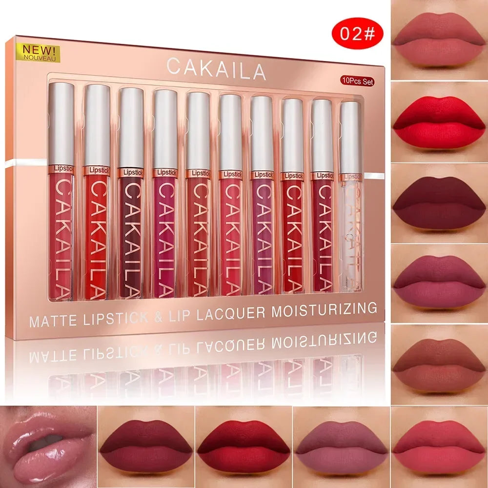 3-12 PCS Matte Lipstick Set  Lip Gloss Sets Non Stick Cup Stain Makeup Beauty For women Waterproof Long lasting Cosmetics