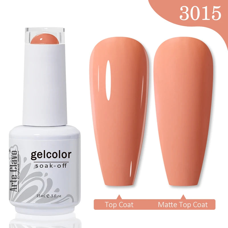 Arte Clavo Autumn Winter Series Jelly Gel Nail Polish 15ml LED Nail Gel Hybrid Varnish Matt Top Base Coat Nail Art Gellak Primer