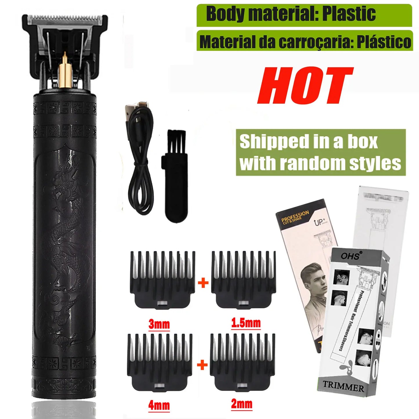 LCD Display T9 Hair Clipper Beard Shaving Body Hair Trimmer Electric Men Haircut Machine 0mm Barber Shaver