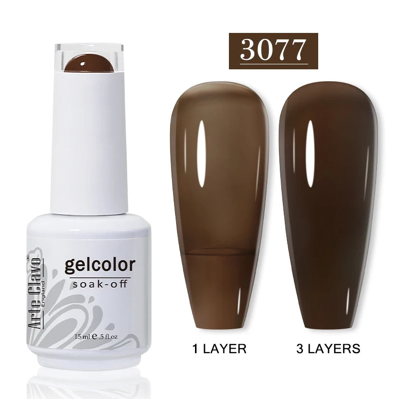 Arte Clavo Autumn Winter Series Jelly Gel Nail Polish 15ml LED Nail Gel Hybrid Varnish Matt Top Base Coat Nail Art Gellak Primer