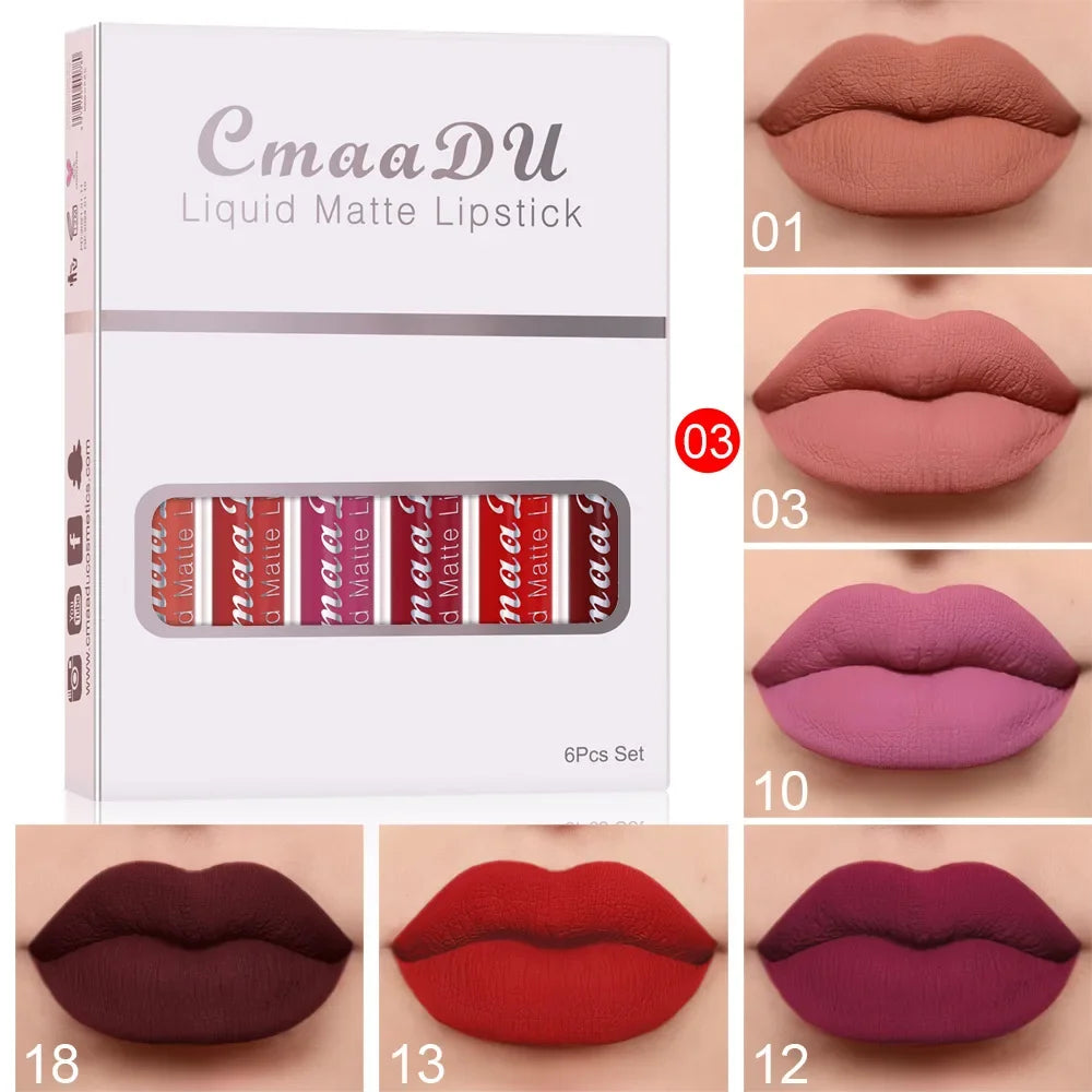 3-12 PCS Matte Lipstick Set  Lip Gloss Sets Non Stick Cup Stain Makeup Beauty For women Waterproof Long lasting Cosmetics