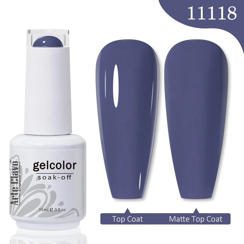Arte Clavo Autumn Winter Series Jelly Gel Nail Polish 15ml LED Nail Gel Hybrid Varnish Matt Top Base Coat Nail Art Gellak Primer