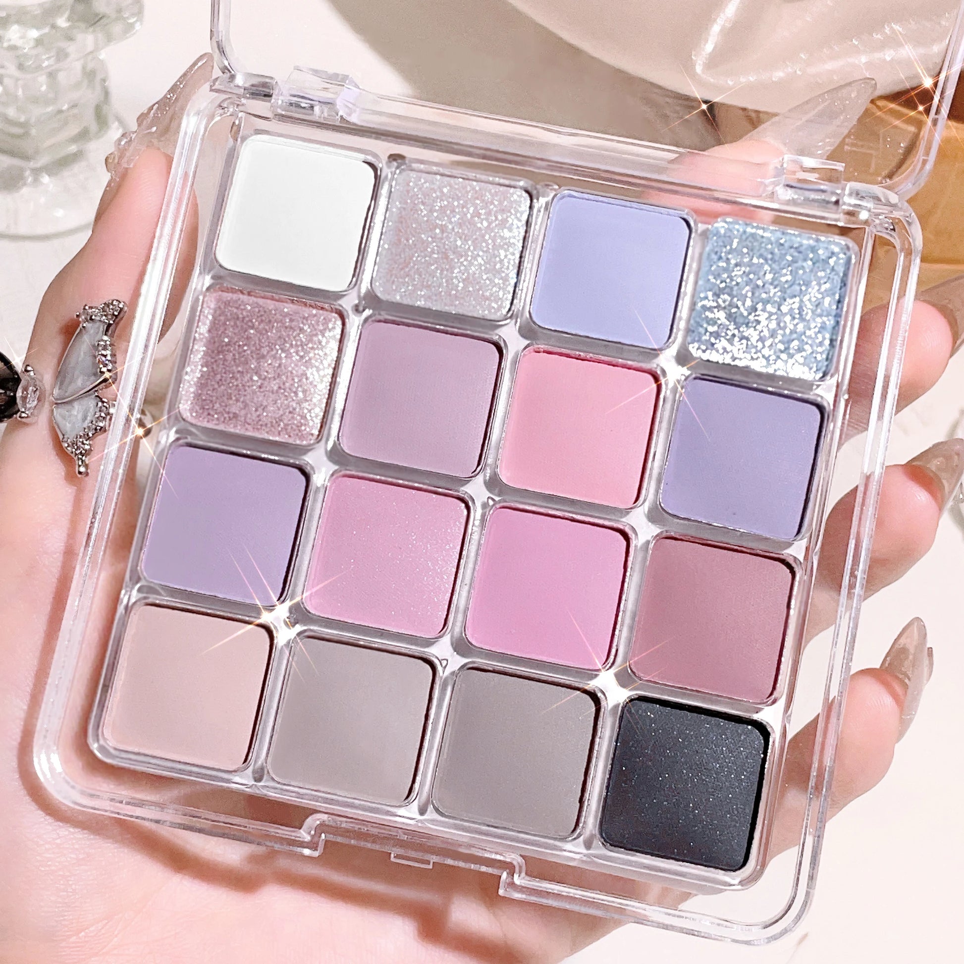 Sixteen-color sunset magic eye shadow plate pearl matte earth color Korean