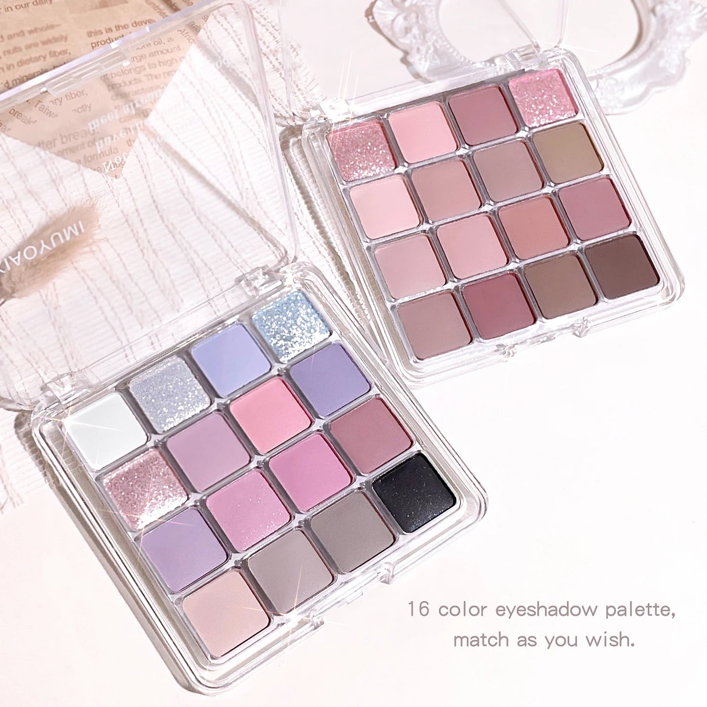 Sixteen-color sunset magic eye shadow plate pearl matte earth color Korean makeup