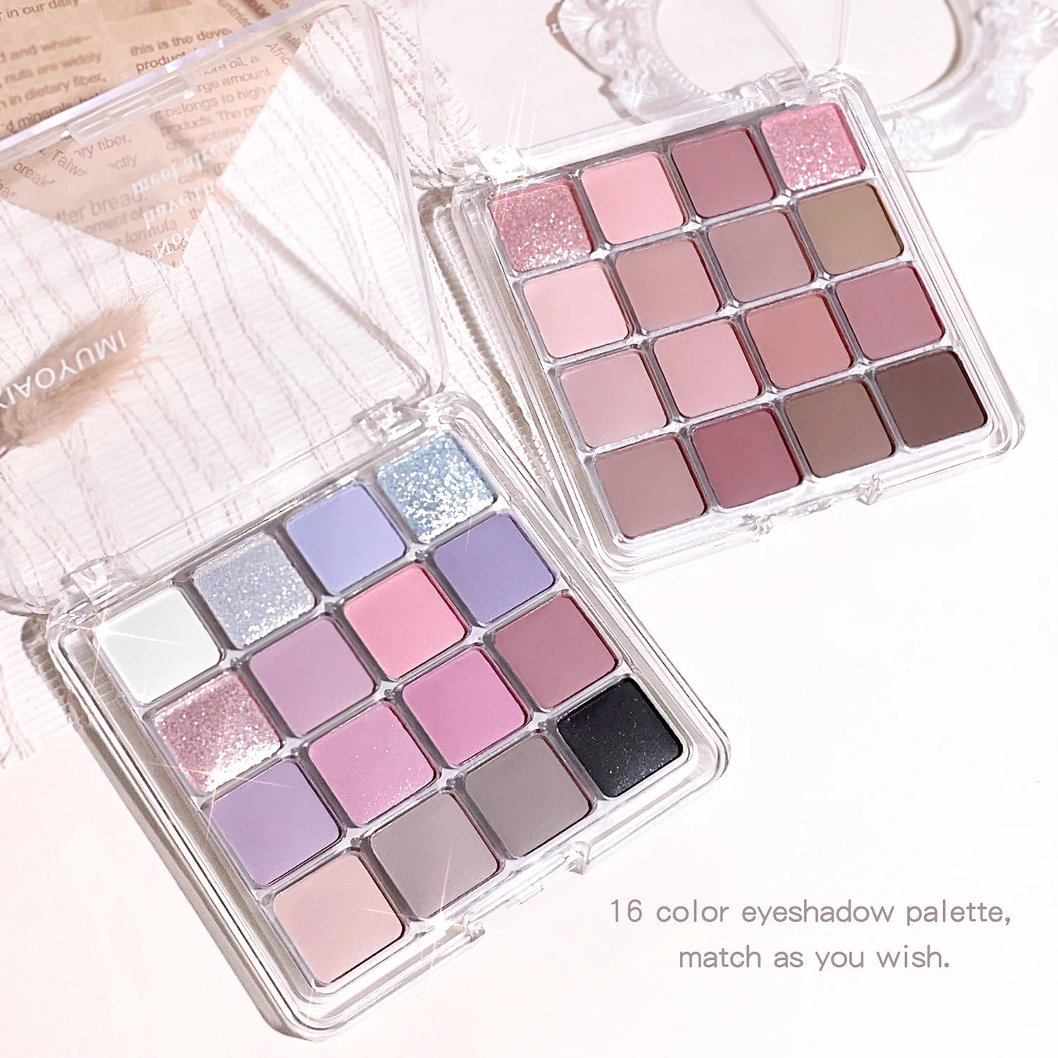 Sixteen-color sunset magic eye shadow plate pearl matte earth color Korean makeup