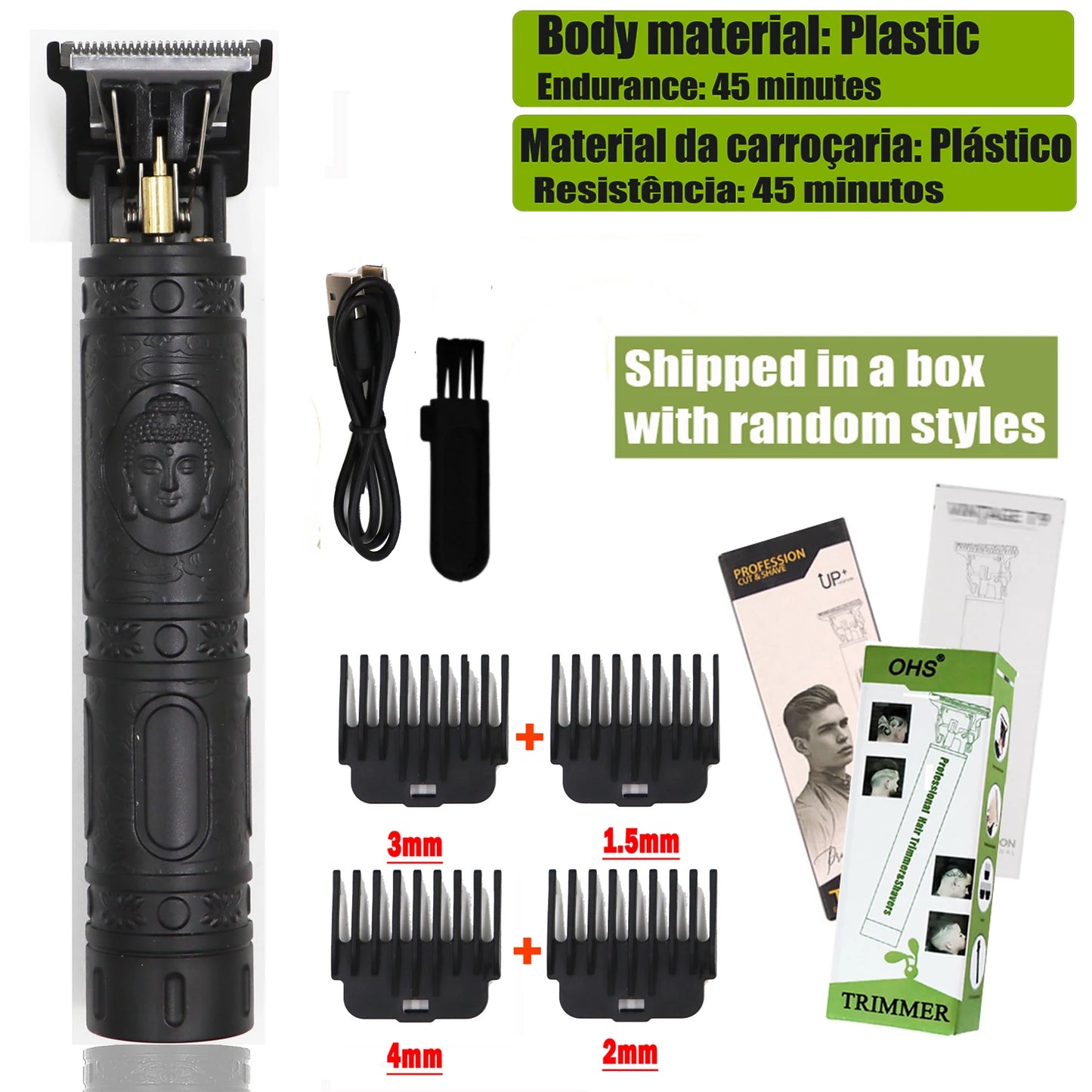 LCD Display T9 Hair Clipper Beard Shaving Body Hair Trimmer 