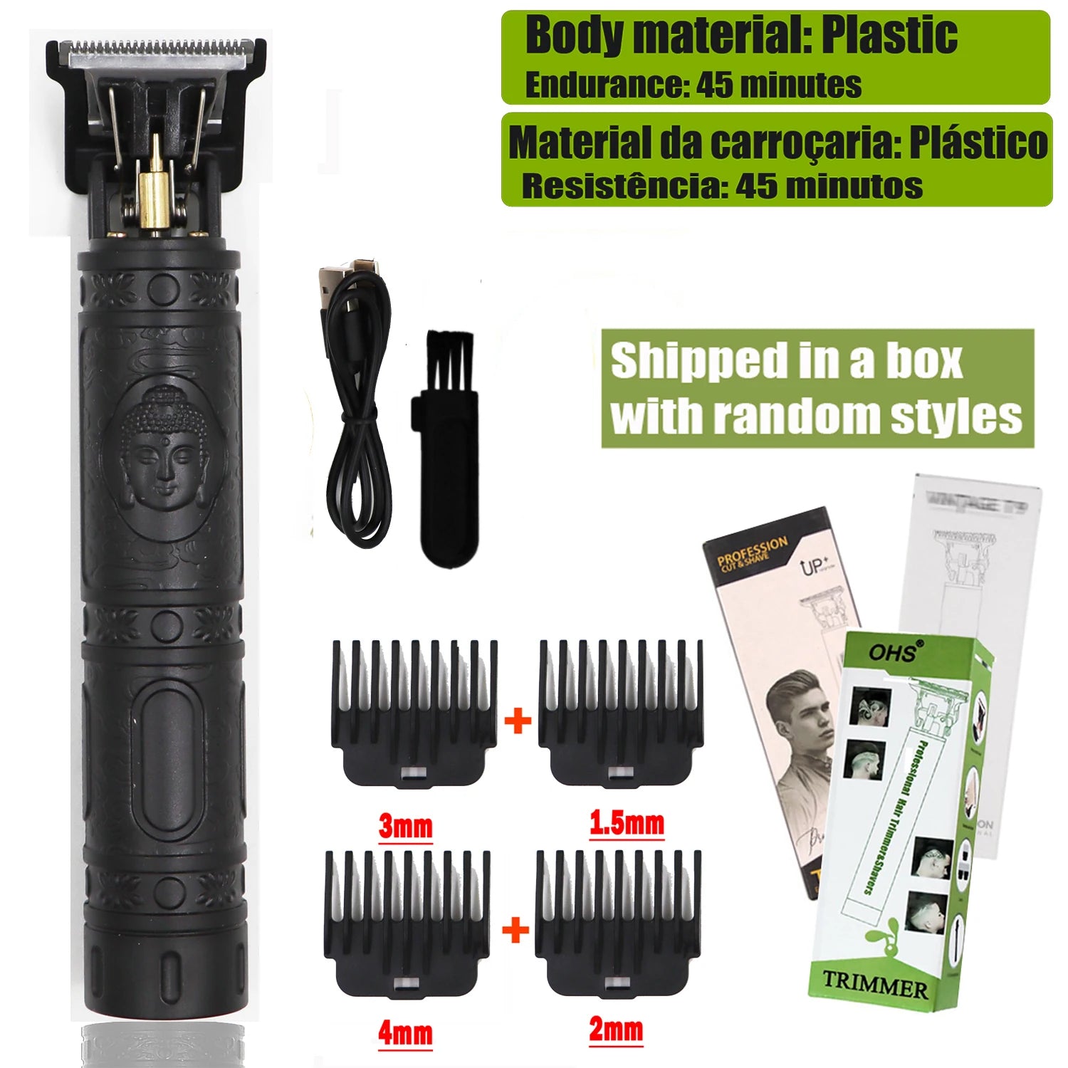 LCD Display T9 Hair Clipper Beard Shaving Body Hair Trimmer 