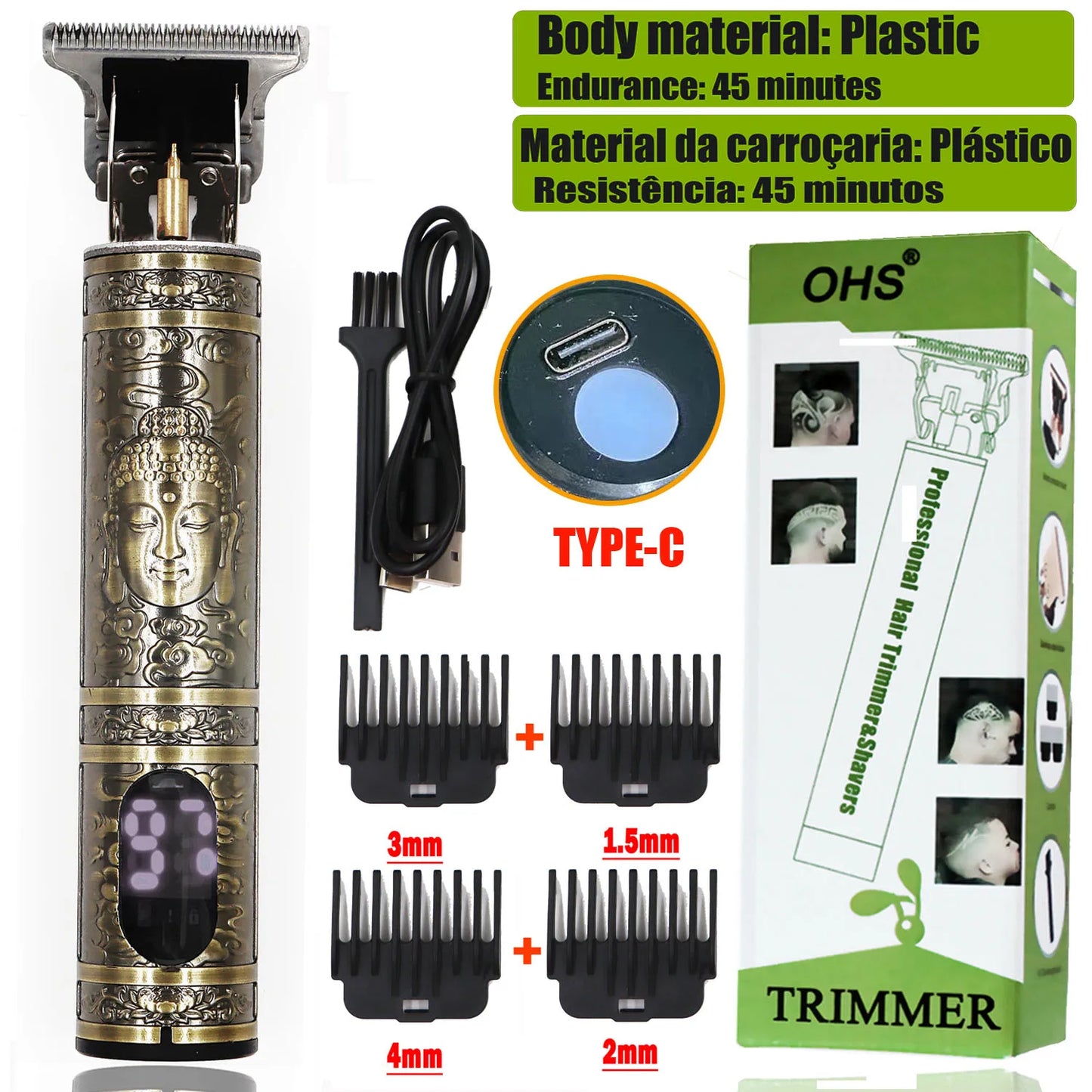 T9 Hair Clipper Beard Shaving Body Hair Trimmer Clippers Electric Men Haircut Machine 0mm Barber Shaver