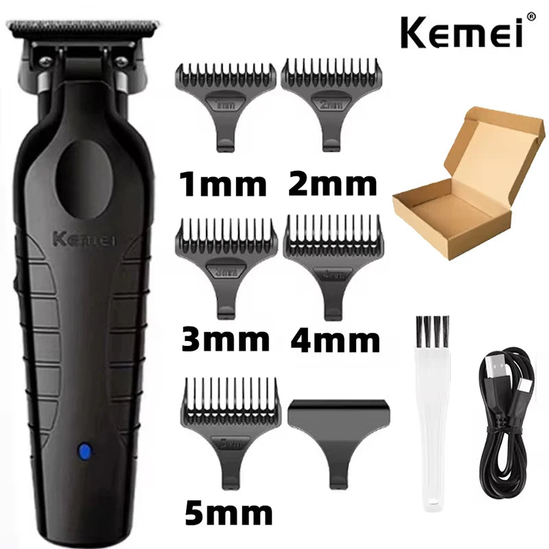 Trimmer Kemei 2299 Barber Cordless Hair Trimmer 0mm Zero Gapped Carving Clipper