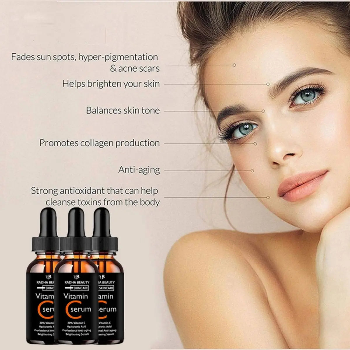 Vitamin C serum Face Serum Long Lasting Moisturizing Improve Roughness Lighten Spots Hyaluronic Acid Facial  face lift  Essence111