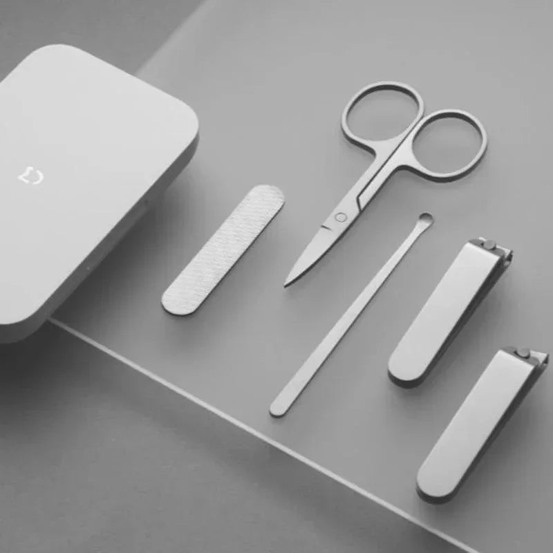 Xiaomi MIJIA Nail Clipper Set 5Pcs Stainless Manicure Pedicure Nail Clipper Cutter Nail File Ear Pick Professional Beauty