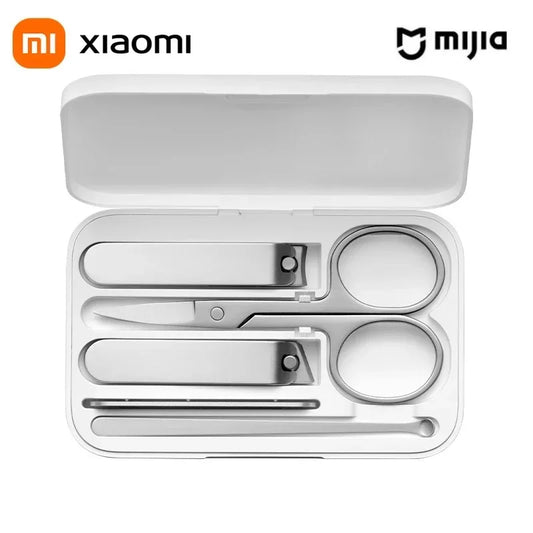Xiaomi MIJIA Nail Clipper Set 5Pcs Stainless Manicure Pedicure Nail Clipper Cutter Nail File Ear Pick Professional Beauty Tools