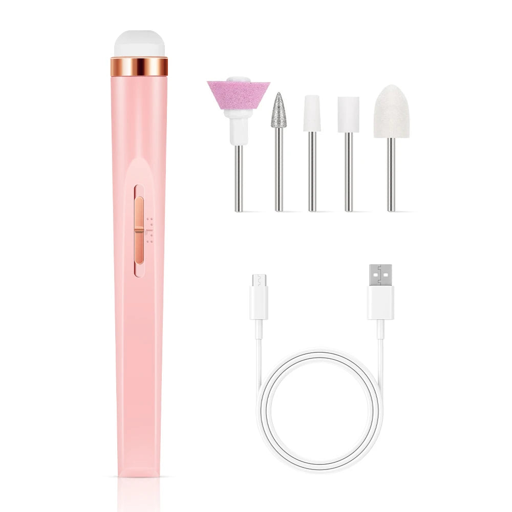 YIKOOLIN Portable Nail File Care Electric Nail Drill with 4